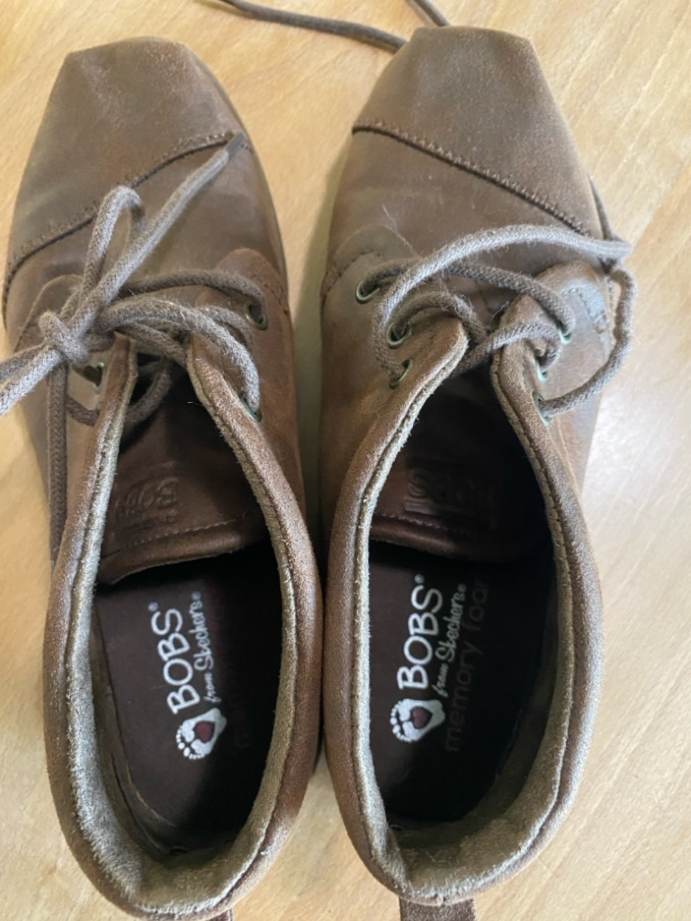 Bobs By Skechers Brown Suede Lace-Up Casual Shoes - Picture 10 of 10